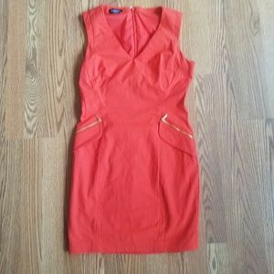 Bebe Womans Sz 6 A Line Dress Fiery Red Casual